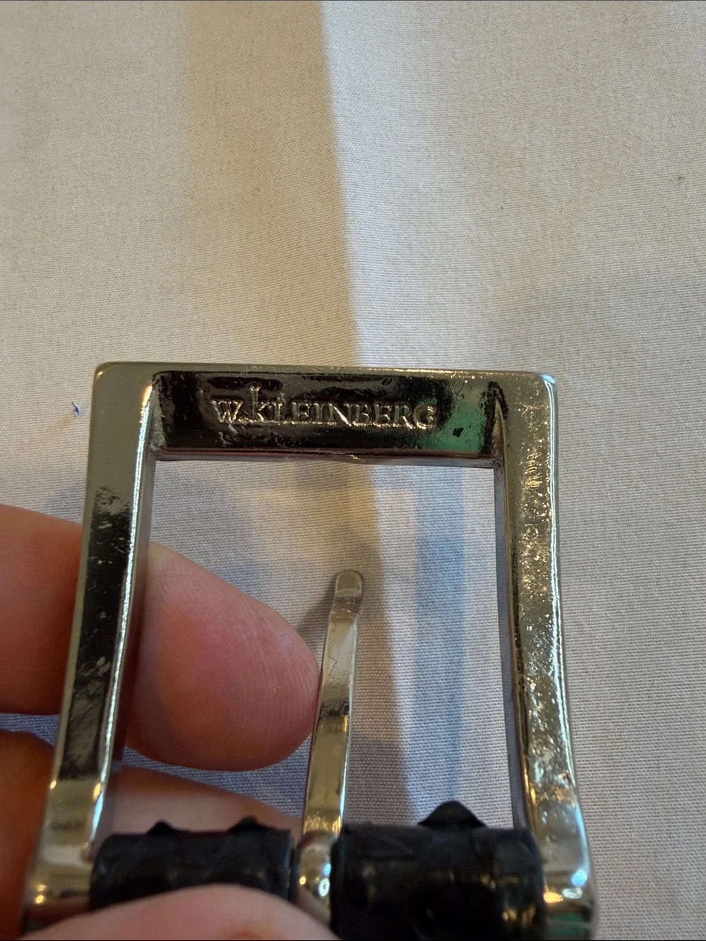 W. Kleinberg Black Python Belt w/ Silver Chrome Buckle Size 40 GUC